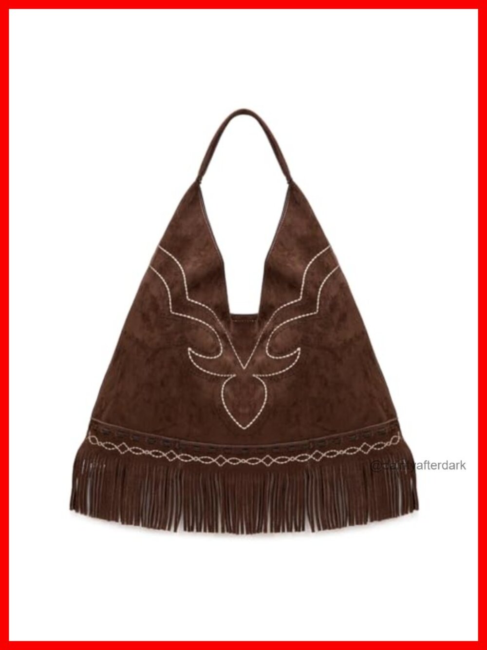 Large Hobo Bag Fringe Suede-Like Shoulder Purse Western Top Handle Handbag